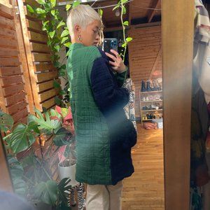 PH5 Magnetic Closure Wavy Knit Blue Green Cardigan Small